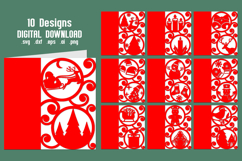 Christmas Card Bundle, Christmas Papercut Card Product Image 1