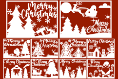 Christmas Papercut, Christmas Lasercut, Christmas cut files Product Image 1