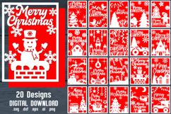 BUNDLE - 20 Christmas Papercut, Christmas Cricut cut files Product Image 1