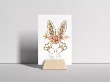 Watercolor Leopard floral Easter bunny clipart- 1 PNG FILE Product Image 3