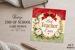 Vintage Card End of school Best Teacher ever card Product Image 1