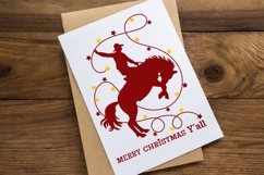 Cowboy Christmas Y’all SVG Print Western Holiday Wall Art Product Image 3
