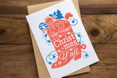 Cowboy Christmas SVG cut file Happy Howdy Printable design Product Image 3