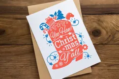 Cowboy Christmas SVG cut file Happy Howdy Printable design Product Image 3
