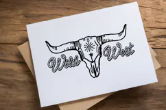 Wild West Skull Clipart SVG Rope Font Wild West Tshirt Desig Product Image 6