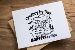 Pumpkin Cowboy boots Halloween T-shirt Design Monster Product Image 5