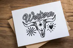 Western Skull Clipart SVG Rope Font Western Tshirt Design Product Image 7