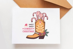 Sweet Cowboy Christmas PNG JPG Western Holiday Boot Clipart Product Image 5