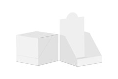 Square Counter Display Box Opened and Closed Mockup Product Image 1