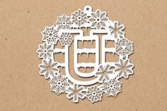 Christmas snowflake SVG Letter U Product Image 1