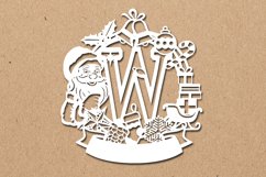 Christmas Santa Elements SVG Letter W Product Image 1