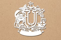 Christmas Santa Elements SVG Letter U Product Image 1