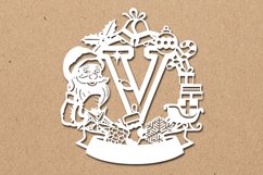 Christmas Santa Elements SVG Letter V Product Image 1