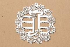 Christmas snowflake SVG Letter J Product Image 1