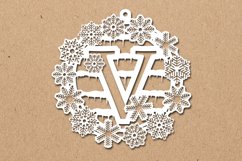 Christmas snowflake SVG Letter V Product Image 1