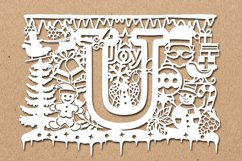Christmas alphabets U SVG Product Image 1