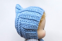 DIY cardigan, booties, and hat for 7 inch (18 cm) Waldorf doll, including PDF patterns and step-by-step tutorials for creating handmade doll clothes, perfect for knitting and sewing projects, printable and beginner-friendly.