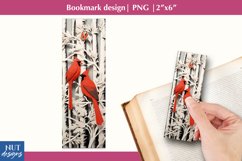 Cardinal bird bookmark, elegant printable book mark craft Product Image 1
