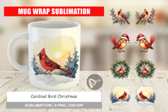 Cardinal Christmas Bird Mug Wrap Product Image 1