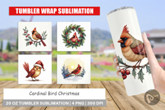 Cardinal Christmas Bird Tumbler Product Image 1