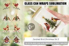 Cardinal Christmas Bird Glass Can Product Image 1