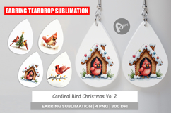 Cardinal Christmas Bird Earring Product Image 1
