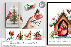 Cardinal Christmas Bird Digital Paper Product Image 1