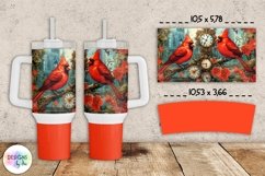 Cardinal Birds Steampunk Tumbler Wrap 40 oz Product Image 1