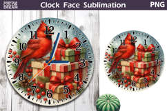 Cardinal Clock Face | Christmas Clock Design Product Image 1