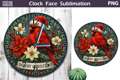 Cardinal Clock Face | Christmas Clock Design Product Image 1