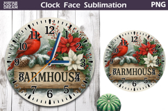 Cardinal Clock Face | Christmas Clock Design Product Image 1