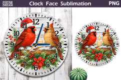 Cardinal Clock Face | Christmas Clock Design Product Image 1