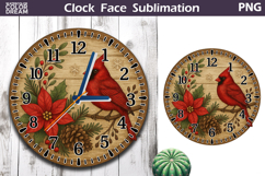 Cardinal Clock Face | Christmas Clock Design Product Image 1