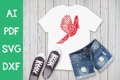 Cardinal Mandala Christmas SVG Design / Cardinal Cut File Product Image 1