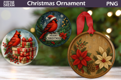 Cardinal Christmas Ornament Bundle | Winter Bird Sublimation Product Image 4