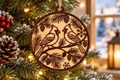 Cardinal Ornament Laser Cut Svg Product Image 1