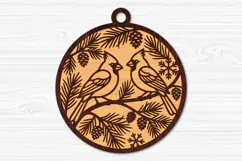 Cardinal Ornament Laser Cut Svg Product Image 2