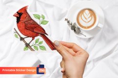 Cardinal Sticker, Winter Cardinal Sticker, Seasonal Bird Art Product Image 1