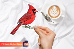Cardinal Sticker, Winter Cardinal Sticker, Seasonal Bird Art Product Image 1