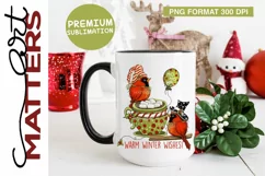 Cardinals Warm Winter Wishes!- 300 DPI - Hand Painted Product Image 3