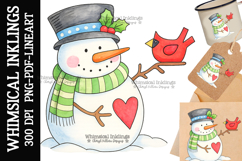 Cardinal Snowman Sublimation Clipart Product Image 1