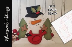 Cardinal Snowman SVG For Laser Cutting Product Image 1