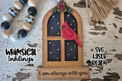Cardinal Window Ornament Laser SVG Product Image 1