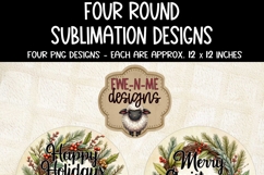 Cardinal Wreath Round Sublimation Designs | Four Round PNGs Product Image 3