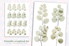 Botanical realistic green Leaves, Printable scrapbooking kit Product Image 1