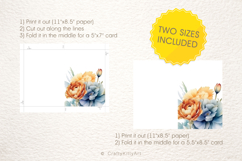 Floral wedding invitation, Printable watercolor flower cards Product Image 2
