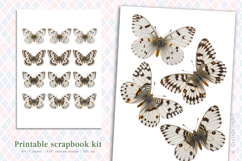 Vintage realistic Butterfly, Printable scrapbooking kit Product Image 1
