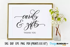 Cards & Gifts Sign, Bridal Shower Sign, Wedding Sign, BR-PLU Product Image 1