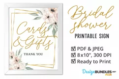 Cards & Gifts, Printable Bridal Sign,Party Printable,BSS-PLU Product Image 1