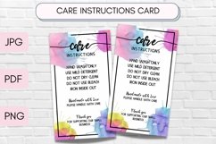 Ready to Print Care Instructions Card